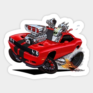 RED Dodge Challenger Hell Cat Sticker